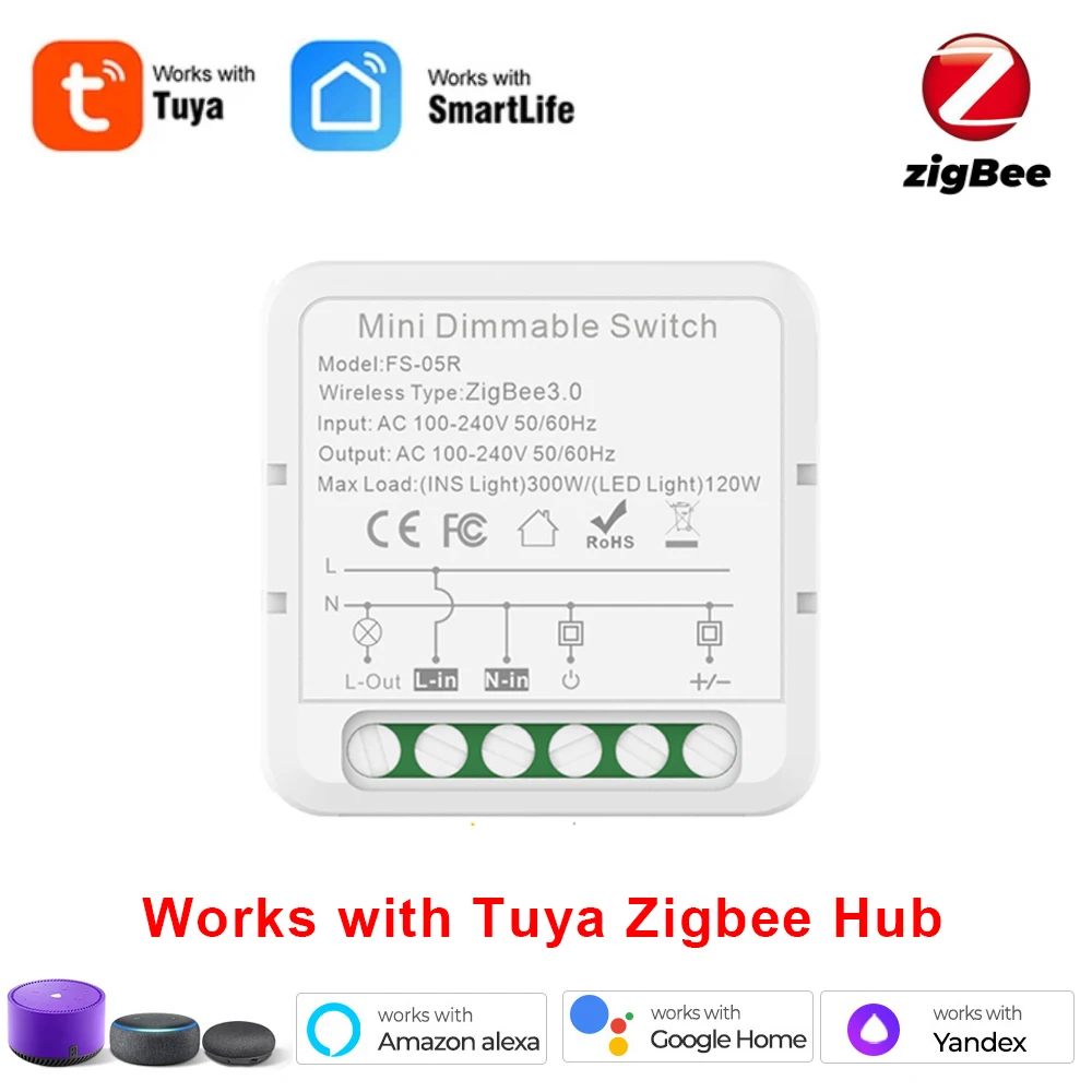 Moes ZigBee 터치 라이트 조광기 스위치 로터리 컨트롤러 타이머 밝기 메모리 스마트 라이프/Tuya APP 원격 17,200원