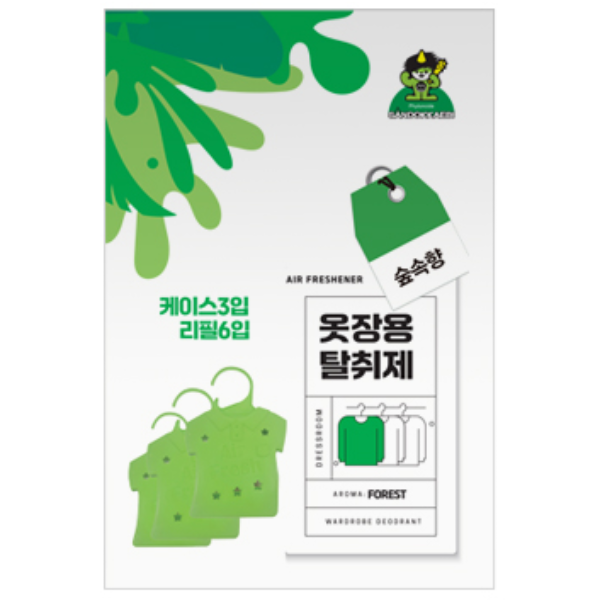 산도깨비 옷장용 탈취제 방향제 숲속향 케이스3p 리필6p, 1개 3,460원