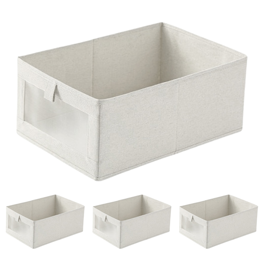 코드86 패브릭 무드 린넨 접이식 수납 바구니, 연그레이, 4개 16,800원