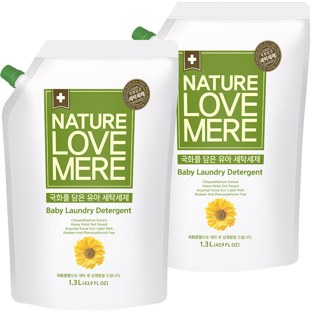 네이쳐러브메레 유아 세제 국화향 리필, 1.3L, 2개 10,900원