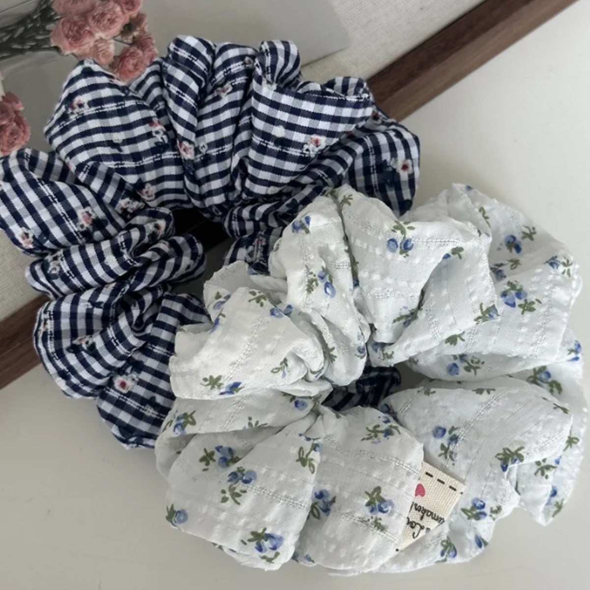 빈티지 무드 플라워 2p세트 곱창밴드 8,450원