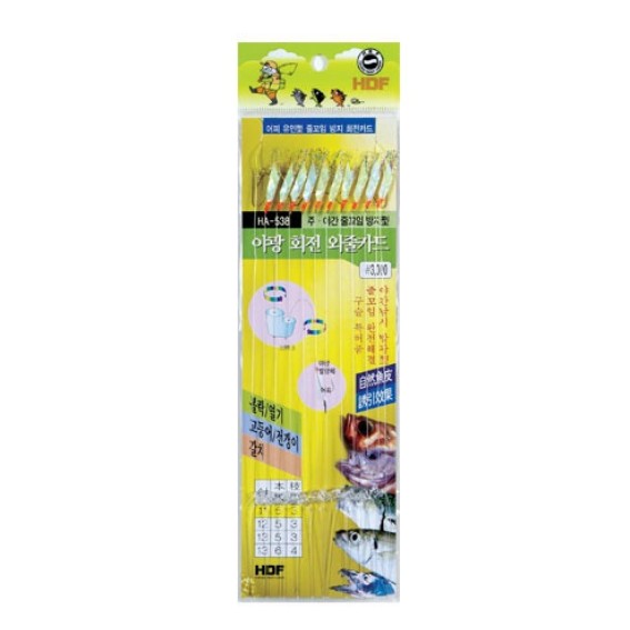 해동 야광 회전 외줄카드 HA-538 열기 볼락 카드채비 10개 13,800원