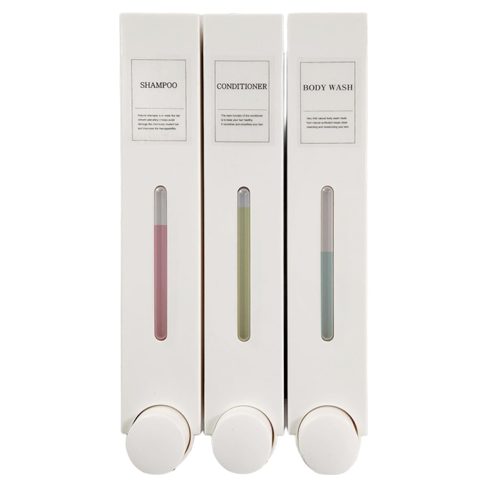 무타공 욕실 샴푸 바디워시 디스펜서 3구, 화이트, 1개 23,500원