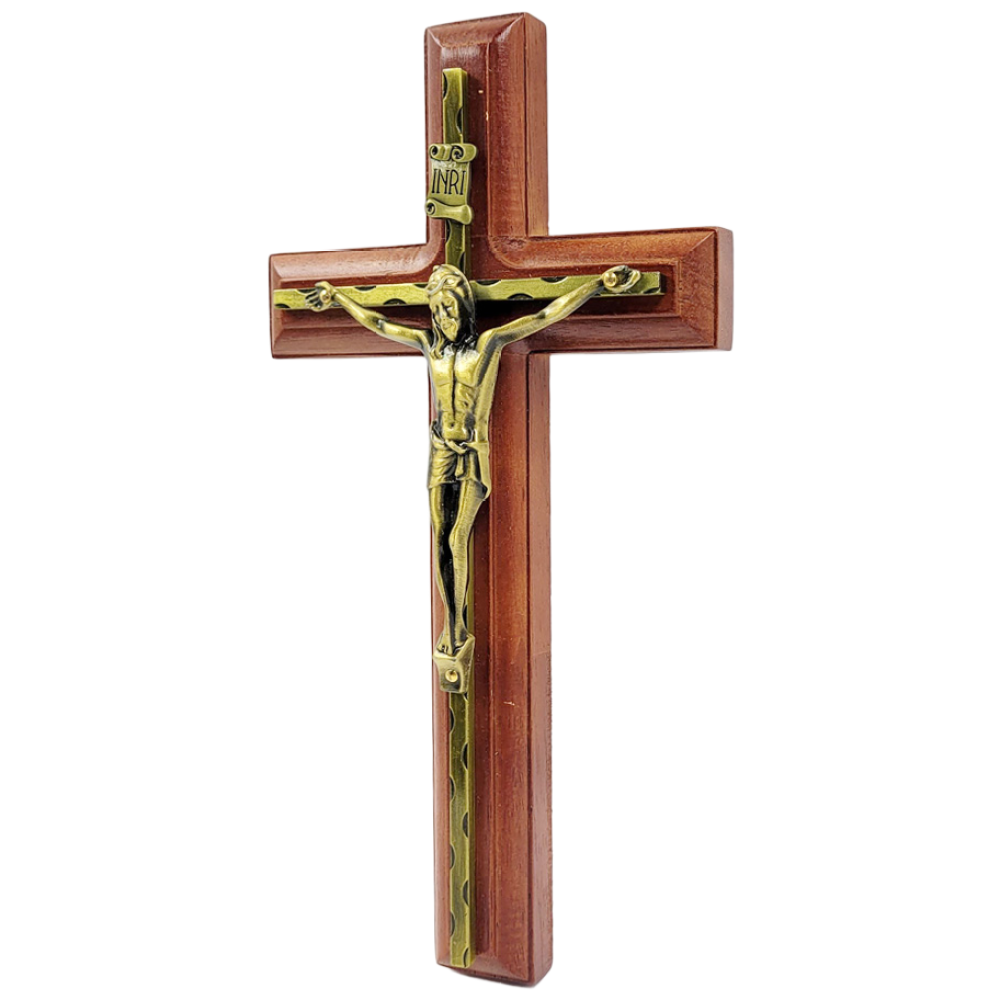 월넛 원목 벽걸이형 천주교 황동 예수님 십자가 16,900원