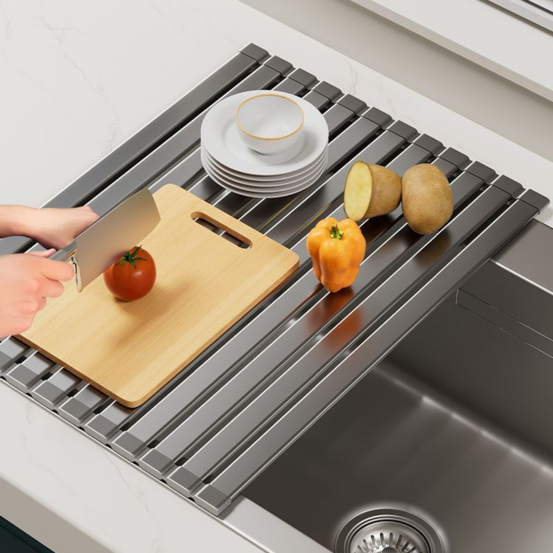 클레미엄 항공 알루미늄소재 와이드 대형 주방 싱크대 롤매트 식기건조대 싱크롤 건조매트 24,150원