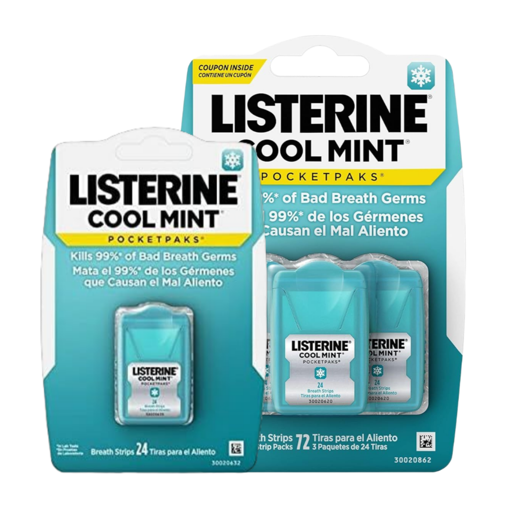 [미지의찬장]리스테린 포켓팩_쿨민트 후레쉬 버스트 휴대용 필름 브레스 스트립 구강 청결제 구취 제거제 3팩 입냄새 제거제 먹는 가글 필름형 13,900원