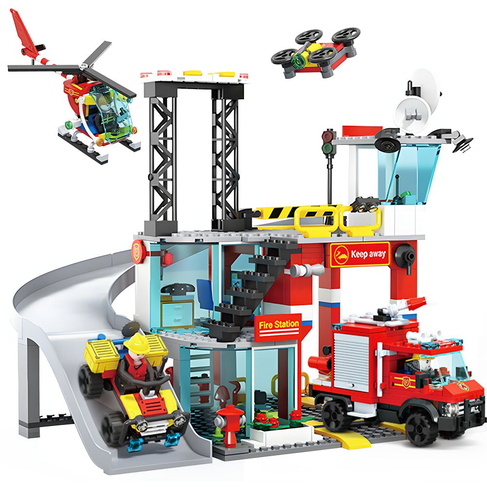 Wakku 시티 소방서 레고호환블록 소방차 비행기 피규어 4in1 블럭세트 pcs651, 1개 37,800원