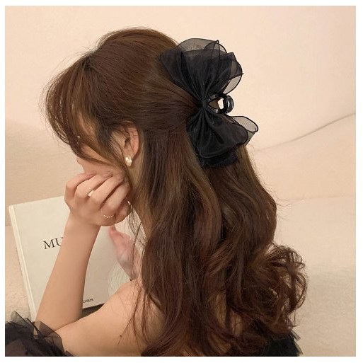 쉬폰 웨이브 왕리본 집게핀 올림머리 헤어 여리여리 9,230원