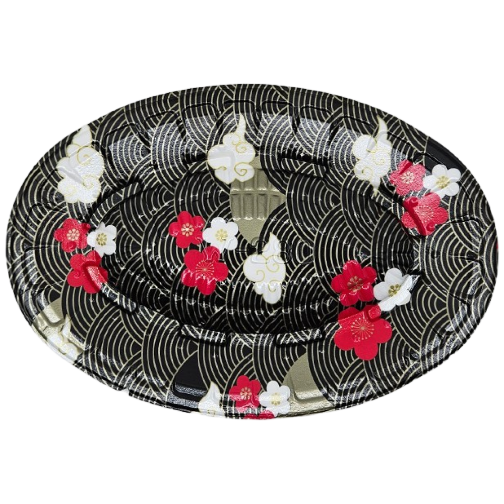 풍원 PSP 발포 트레이 꽃무늬 280타원형(3도) 스티로폼 일회용 회접시 용기, 1박스, 400개 78,620원