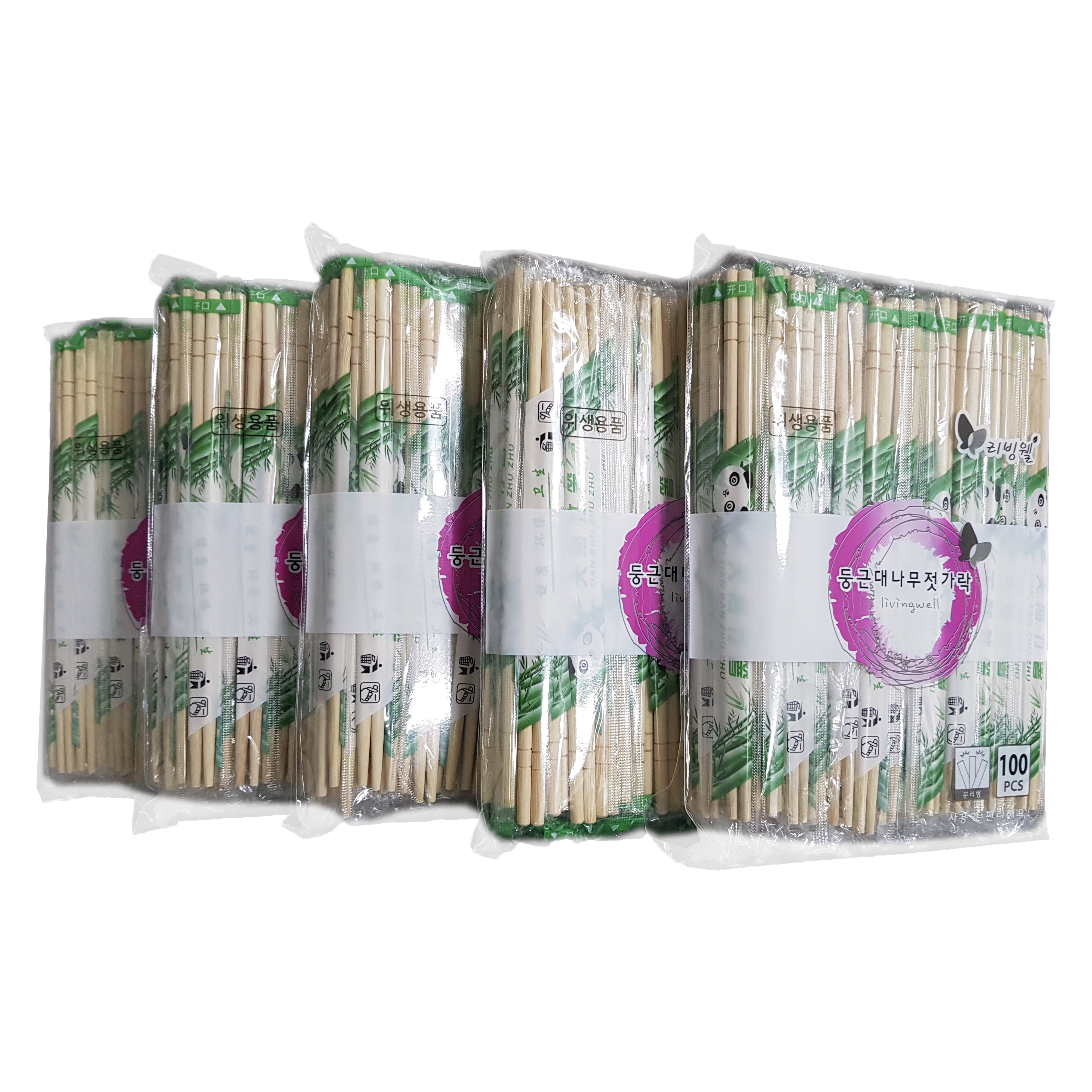 리빙웰 둥근 대나무 젓가락, 100개입, 5개 12,280원