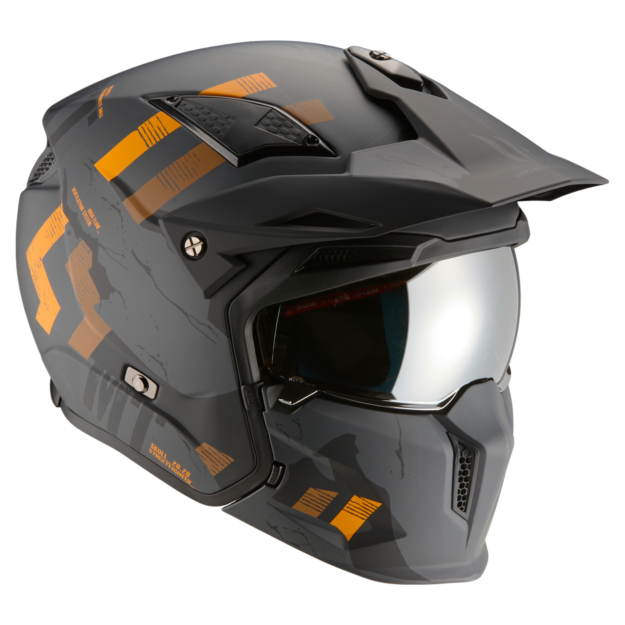 엠티헬멧 스트리트파이터 SV S 헬멧, 스컬 매트 블랙 그레이 140,600원