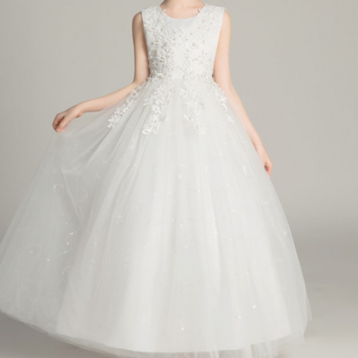 모아나리 신상 플라워 자수 롱드레스 2종모음 콩쿨드레스 화동 생일 파티 연주회  결혼식 화이트 드레스 35,900원