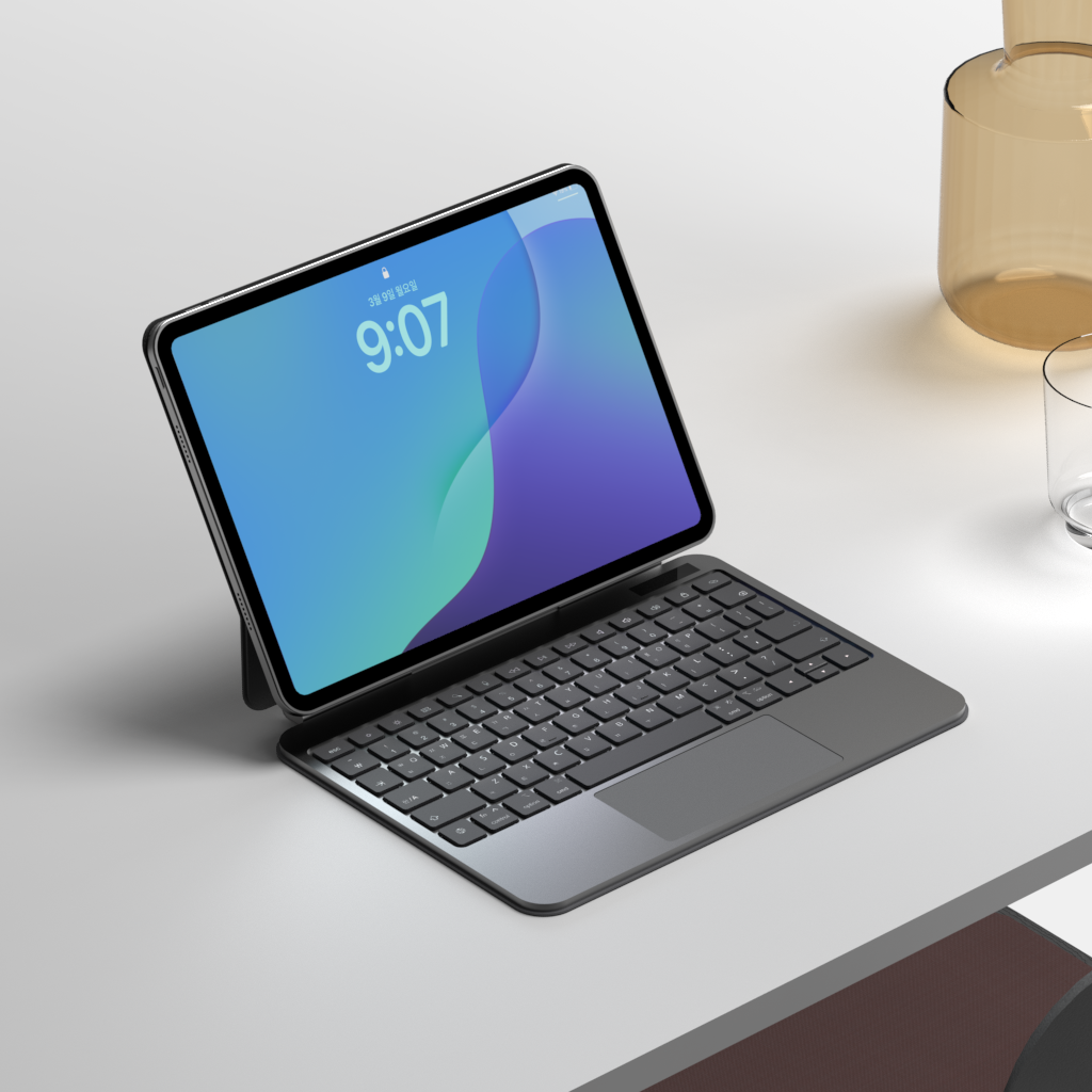 [풀 알루미늄 바디] 링크프로 아이패드 매직키보드 케이스 에어4 5 6 7세대 M2 프로3/4/5/6세대 11/12.9/13인치 블루투스 한글각인 백라이트 구조독 호환, 1개, 블랙 149,000원