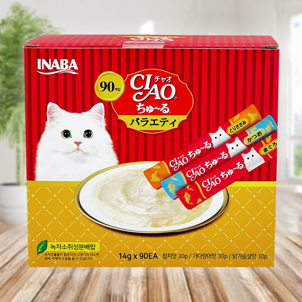 이나바 챠오츄르 고양이간식 버라이어티팩 (참치/가다랑어/닭가슴살) 90P 37,740원
