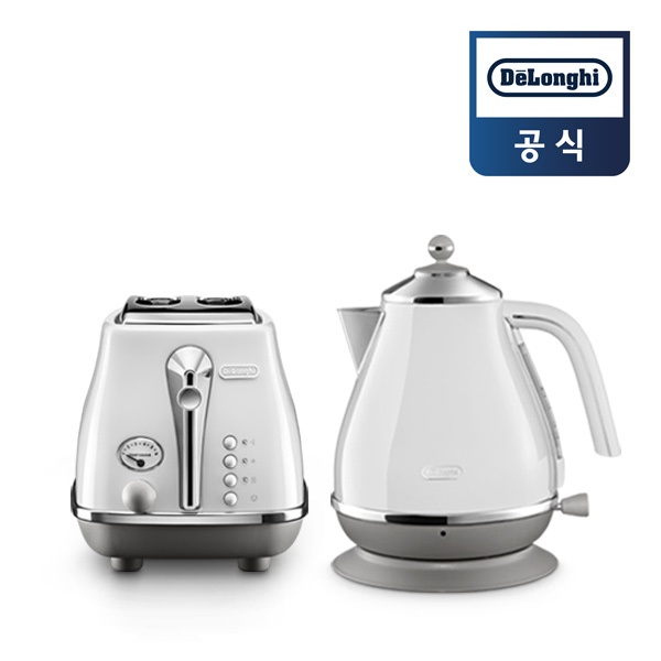[드롱기]아이코나 캐피탈 토스터기 CTOC2003 + 전기주전자 KBOC2001(런던블루/시드니화이트) 246,650원