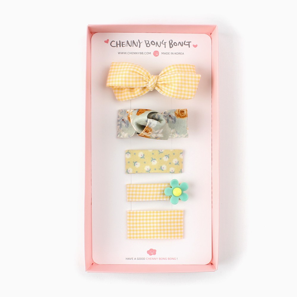 채니봉봉 네모옐로우 헤어핀세트 유아헤어핀 7,830원