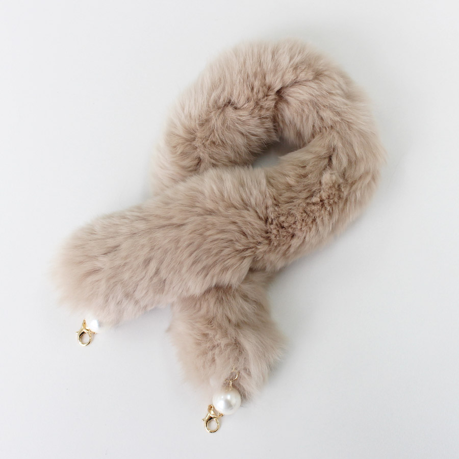리얼 토끼털 밍크 퍼 진주 안경줄 쁘띠 미니 목도리 9,500원