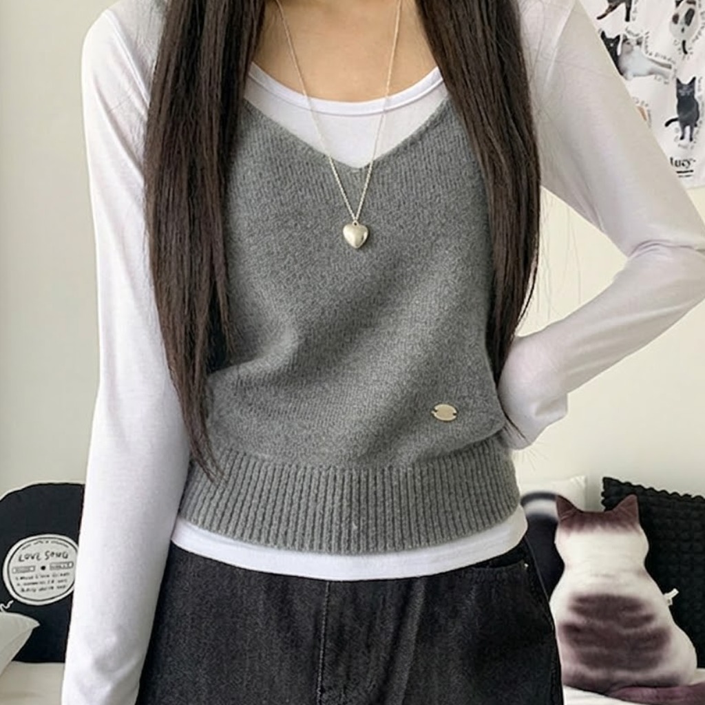 [레이어드/6col] 하몽 펜던트 뷔스티에 니트 18,100원