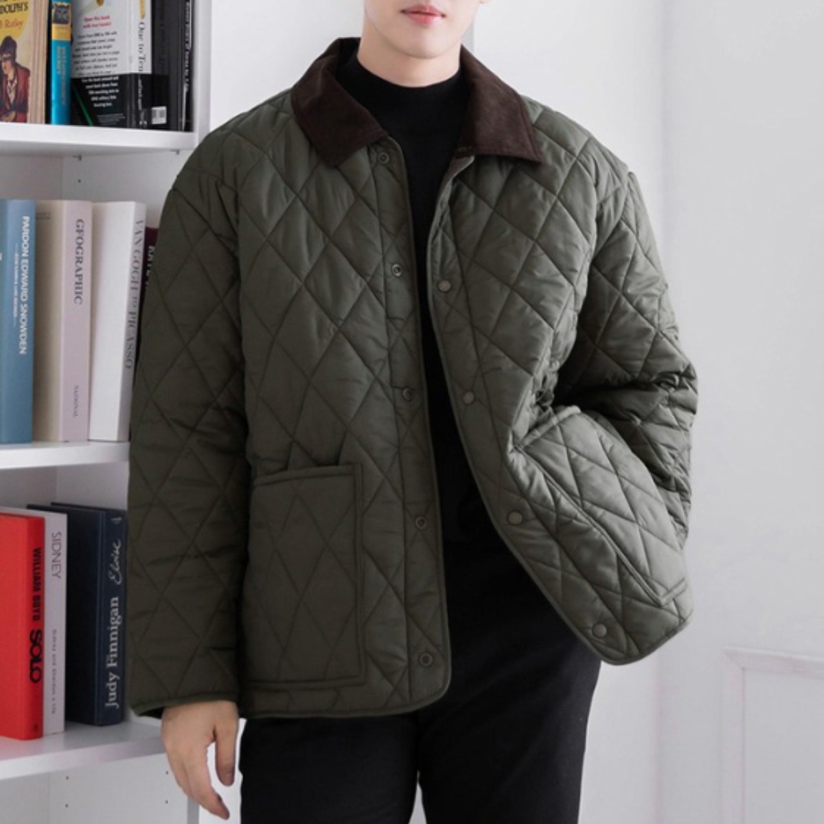 XL~6XL 바이모노 탈부착 카라 퀼팅자켓 남자 빅사이즈 퀼팅 점퍼 남성 오버핏 겨울 아우터 카키 블랙 XL 2XL 3XL 4XL 5XL 6XL 79,000원