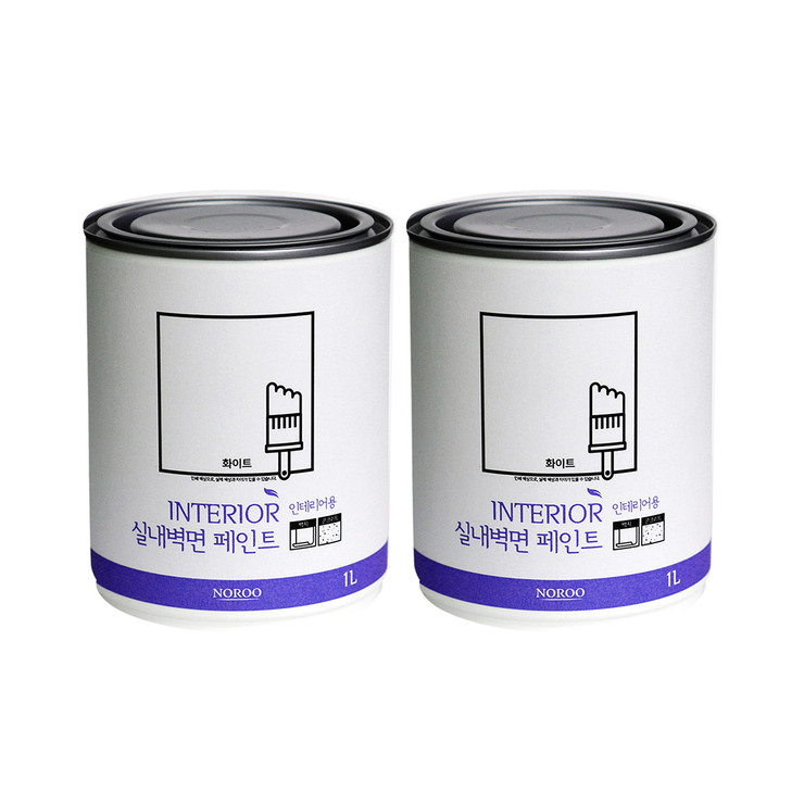 노루페인트 실내벽면용 페인트, 화이트, 1L, 2개 22,000원