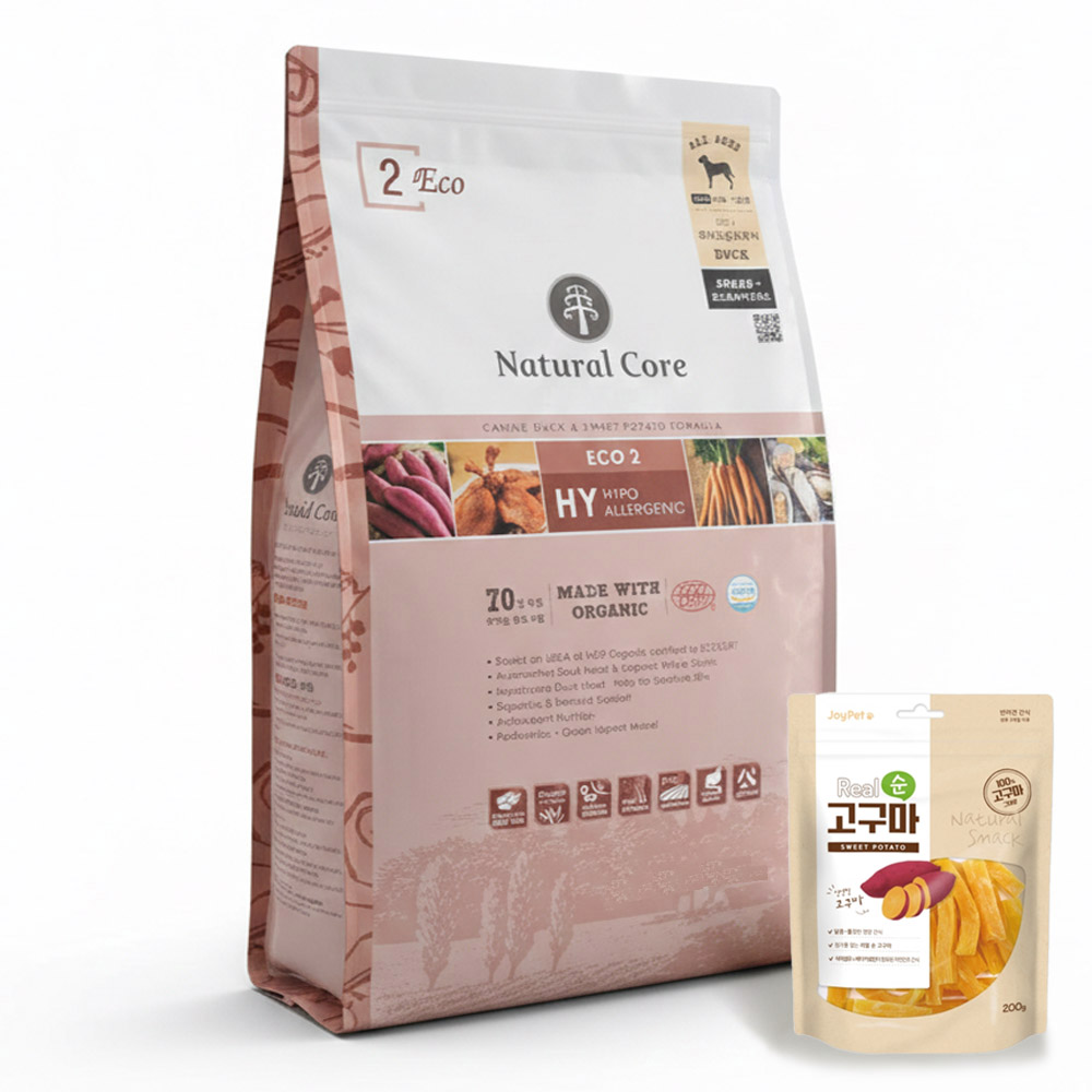 네츄럴코어 에코2 오리고기 큰입자 유기농 애견사료 + 리얼고구마200g 89,300원