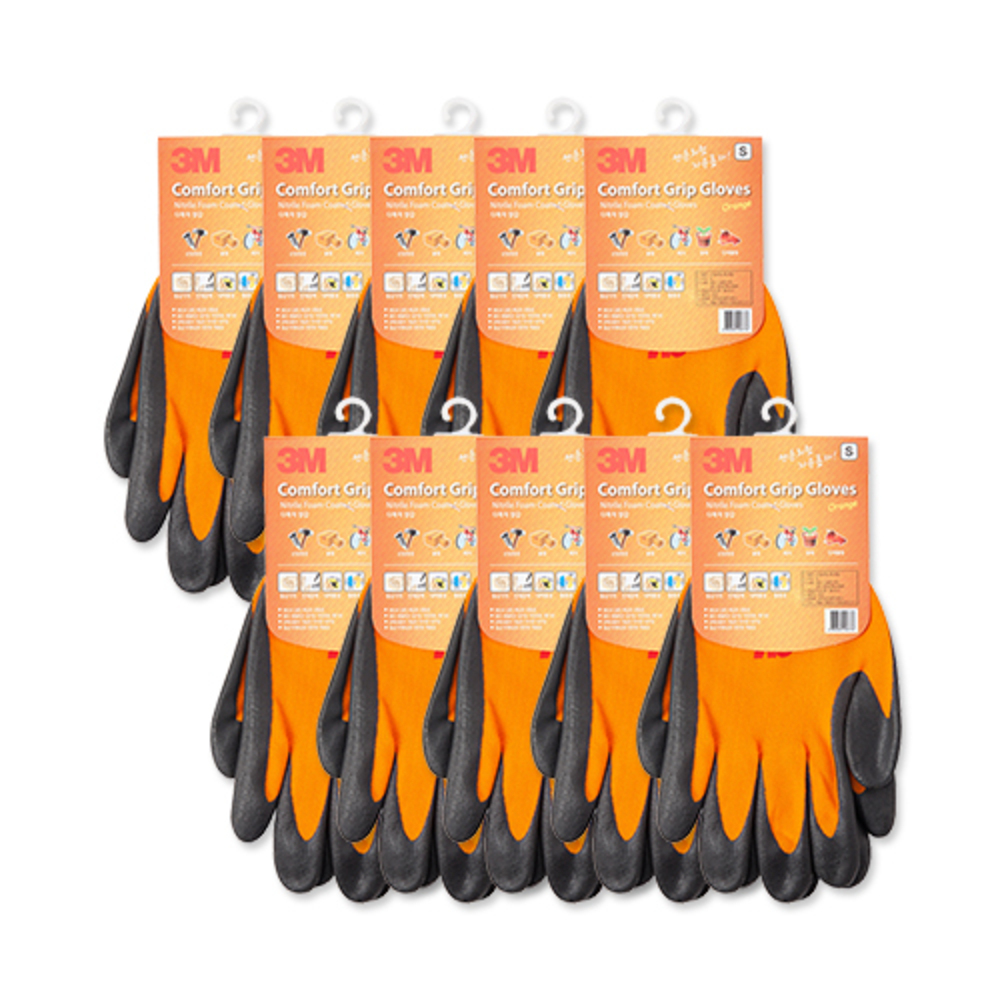 쓰리엠 컴포트 그립 장갑 S, 오렌지, 10개 24,890원