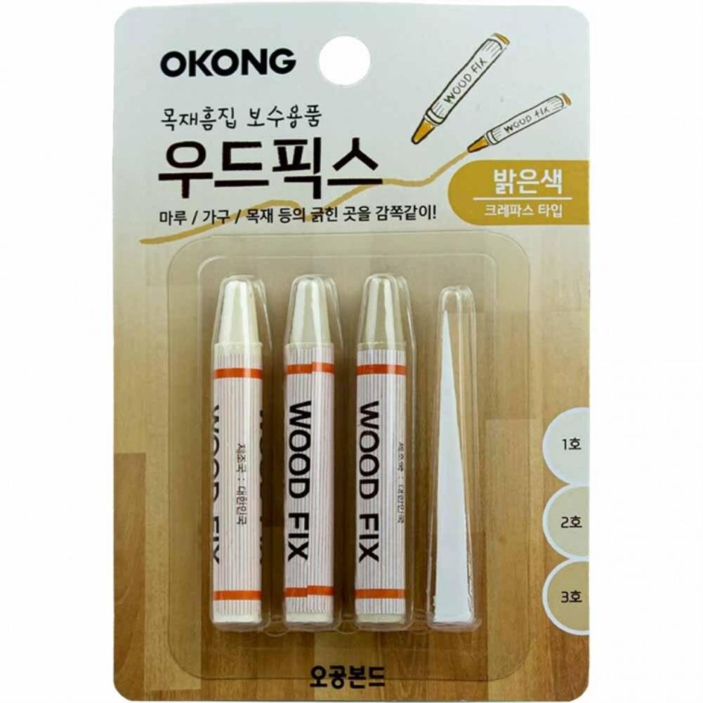 보수용품 오공 목재흠집보수용품 우드픽스 밝은색 4.5g 3개입, 1개 7,500원