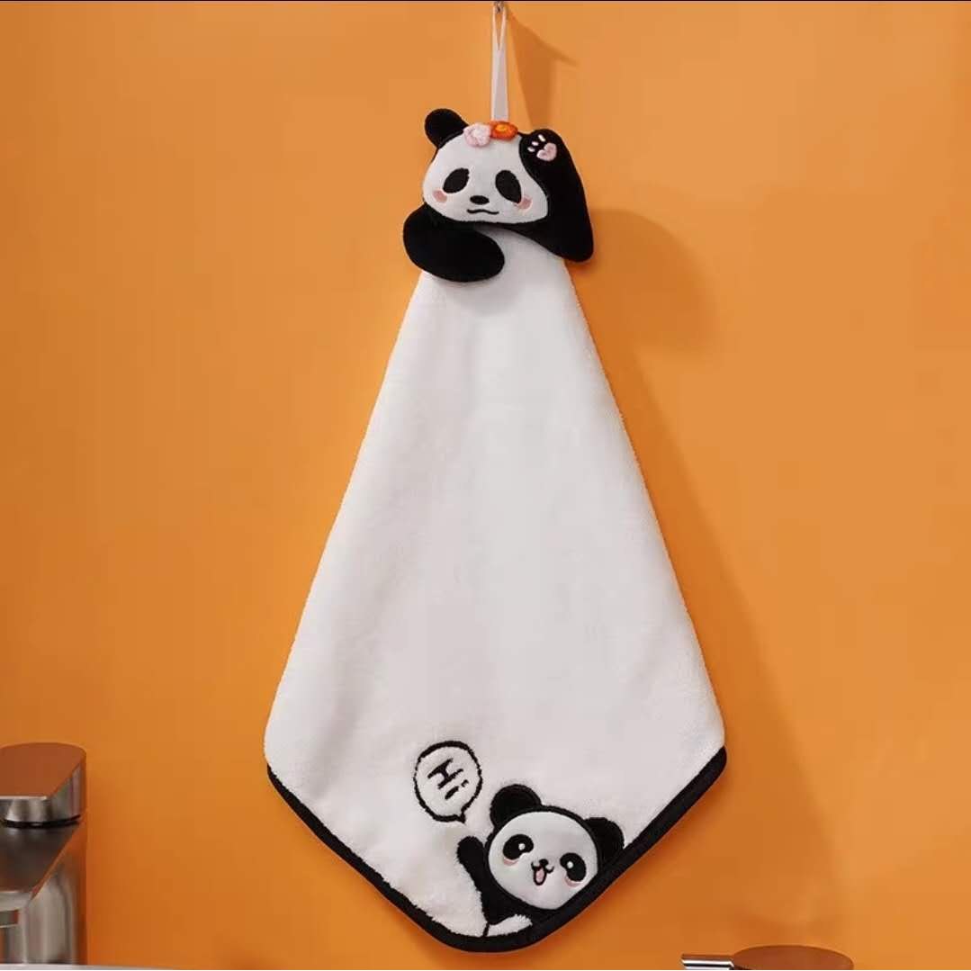 조하네샵 극세사 동물 인형 고리수건 핸드타올 빈티지 주방타올, 1개, 6. 판다 6,800원