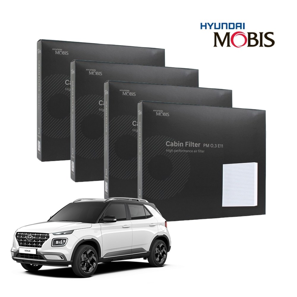 현대모비스 정품 프리미엄 에어컨필터 2년분 4개입 베뉴 전용 2019년~현재까지 적용 49,900원