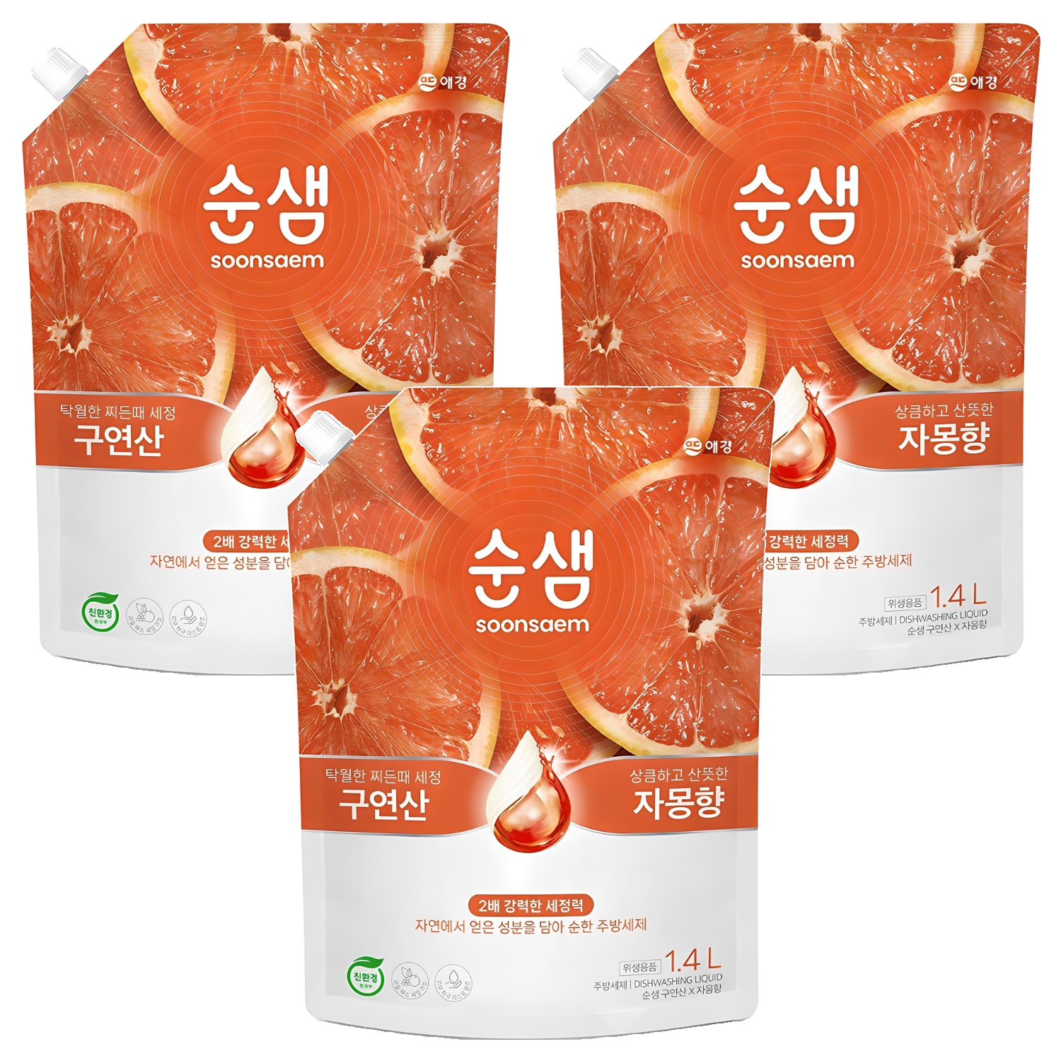순샘 구연산 X 자몽향 주방세제, 1.4L, 3개 6,590원