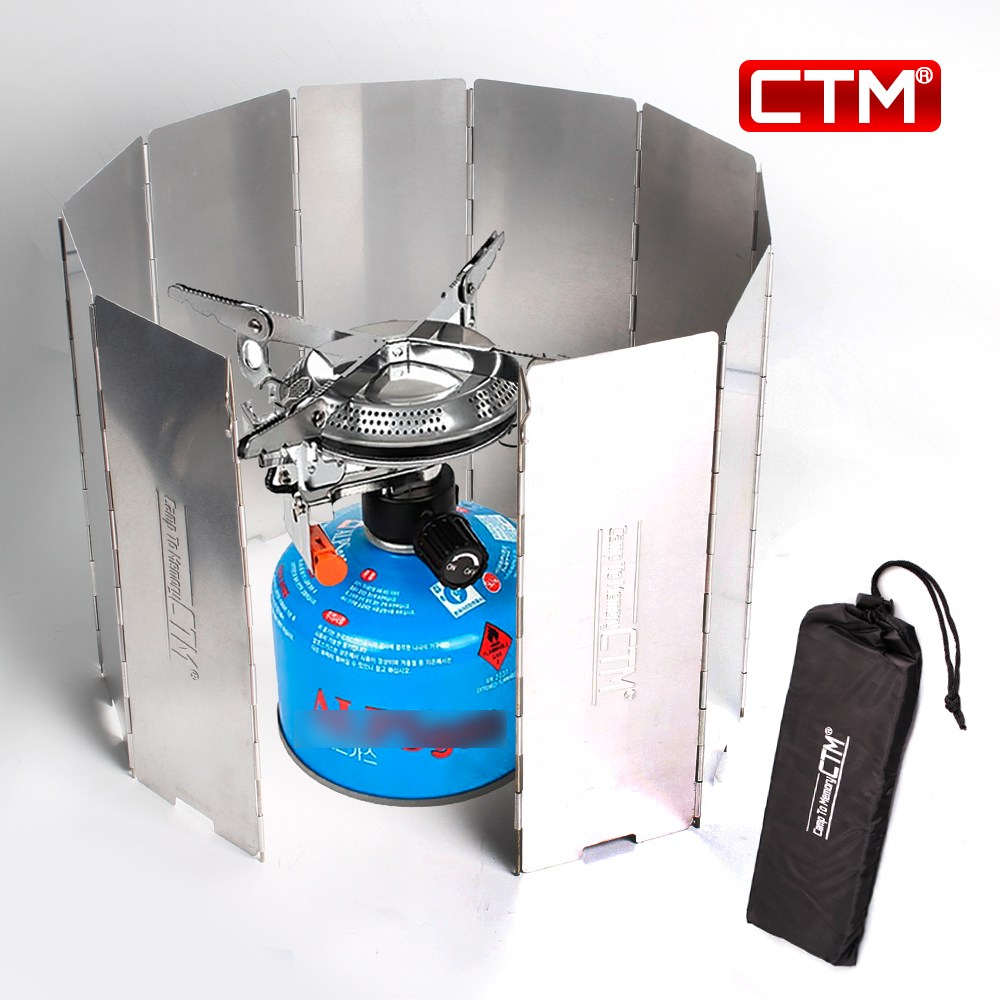 CTM 접이식 버너바람막이 알루미늄 윈드스크린 10단 12단 가스 렌지 코펠 가드 캠핑취사용품 10,900원