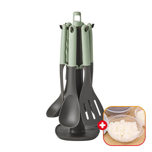 락앤락 NEW 서포트 키친툴 7P +가쯔용기 세트 주방용품 국자/뒤집개/요리스푼/거품기/건지개 조리도구 거치대 포함 27,900원