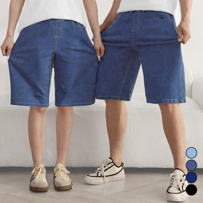 텐클로 빅사이즈 (26-44인치까지) 오버핏 청 스판 반바지 TC-423 27,800원