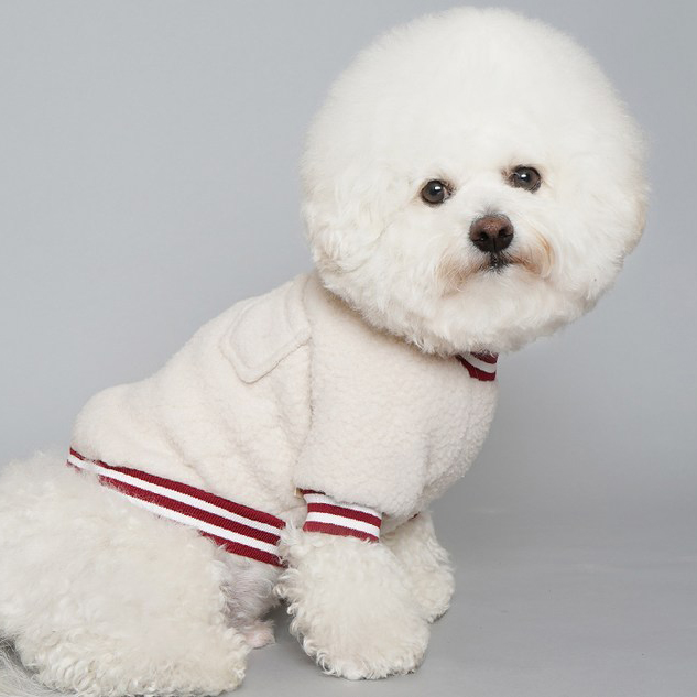 바이담수미 강아지 겨울 양털 집업, 레드 + 아이보리, 1개 33,900원