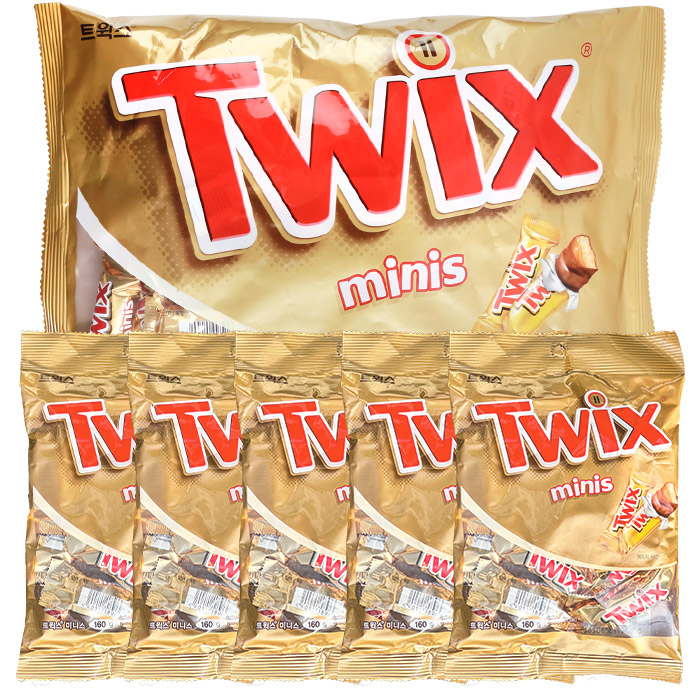 마즈 트윅스 미니 초코바 대용량 1300g(500g + 160g 5개)  초콜릿 간식 MARS twix mini 30,620원