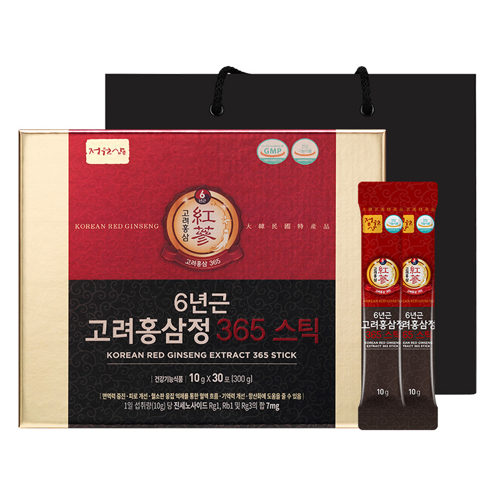 정원삼 6년근 고려홍삼정 365 스틱 선물세트 + 쇼핑백 27,700원