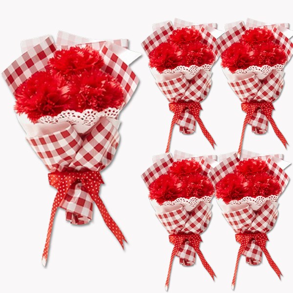 DIY 직접만드는 어버이날 종이 카네이션 꽃다발 만들기 키트 23cm, 5개, 레드 13,500원