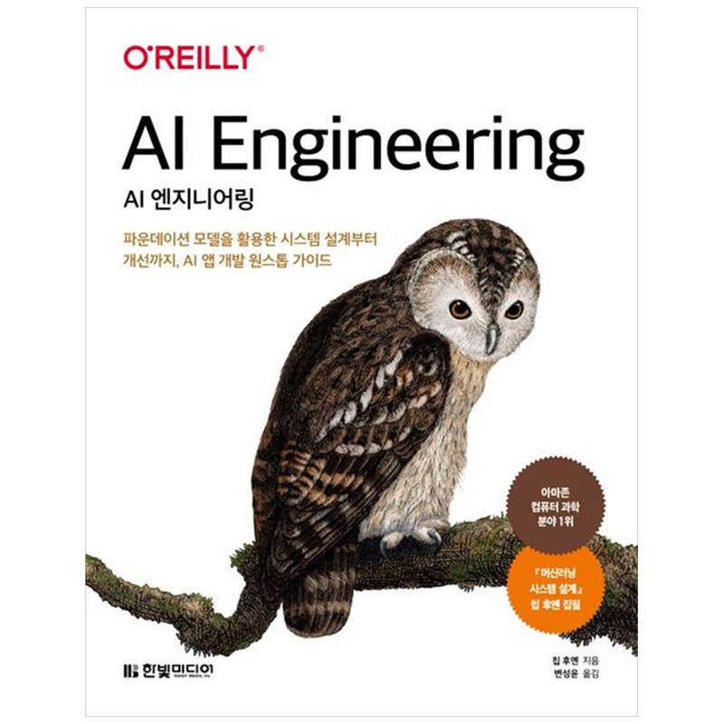 하나북스퀘어 AI 엔지니어링 파운데이션 모델을 활용한 시스템 설계부터 개선까지 AI 앱 개발 원스톱 가이드 36,000원