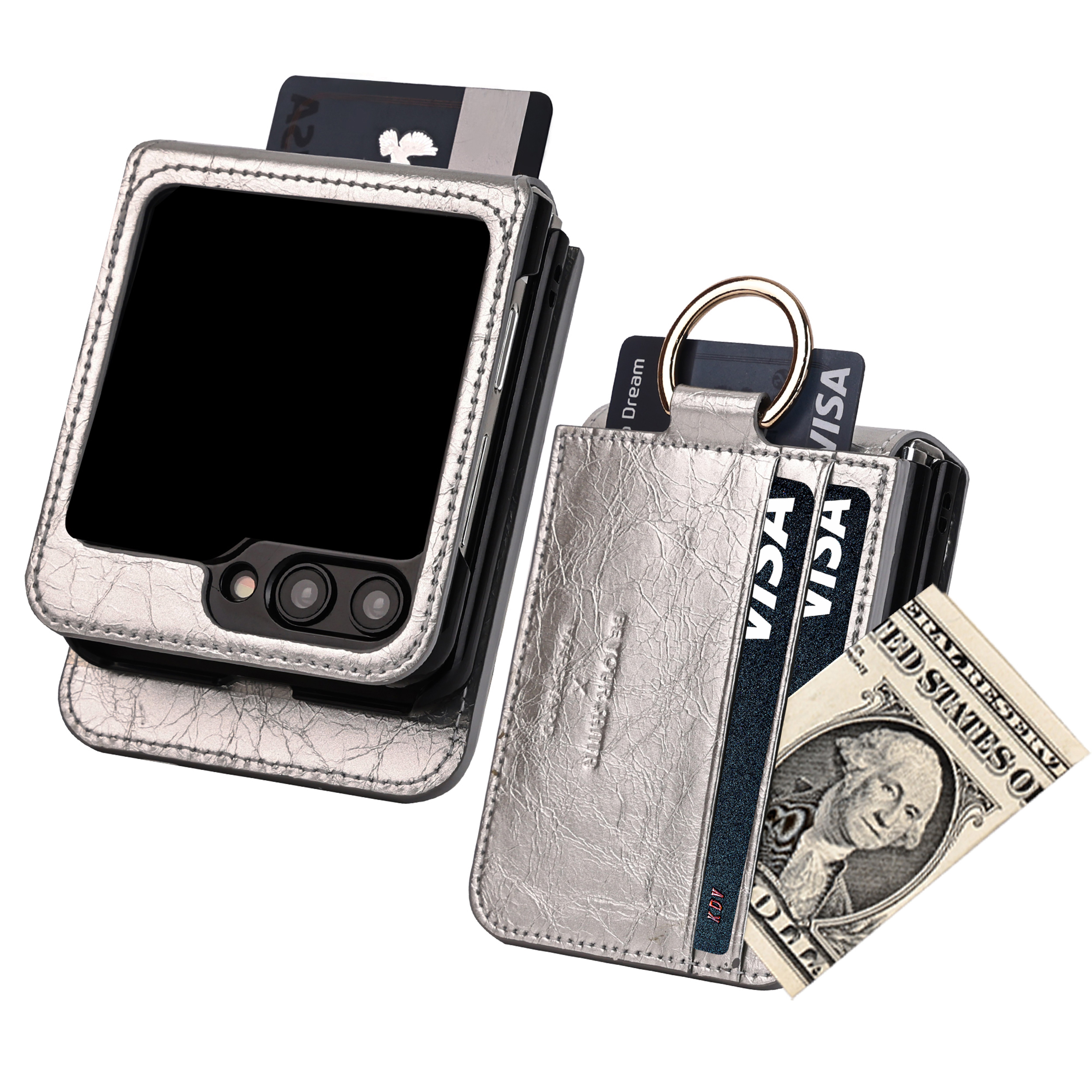 갤럭시 Z플립5 케이스 천연가죽 힌지보호 카드 수납 링 지플립5 마스야드 54,000원