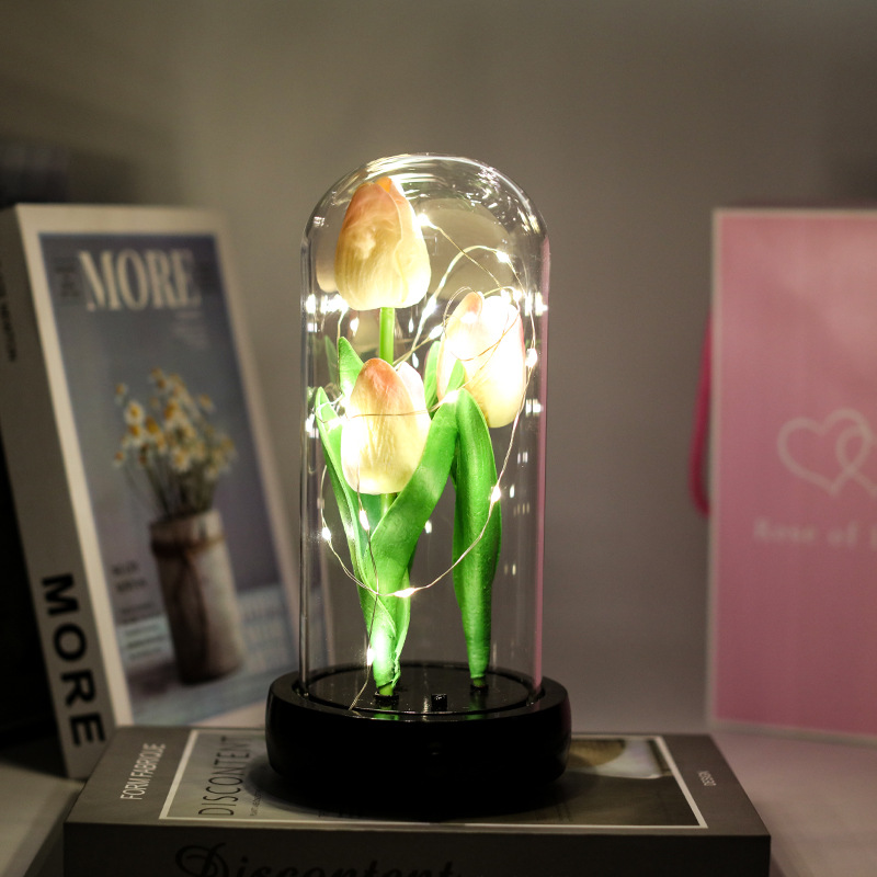 루카스 튤립비누꽃유리돔 인테리어LED무드등 10,000원