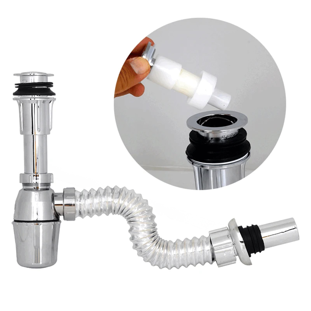 간편설치 원터치 팝업 캡분리 세면대 트랩 수리 상가 아파트 공사 시공 철물점 원룸 배관, 1개 15,580원