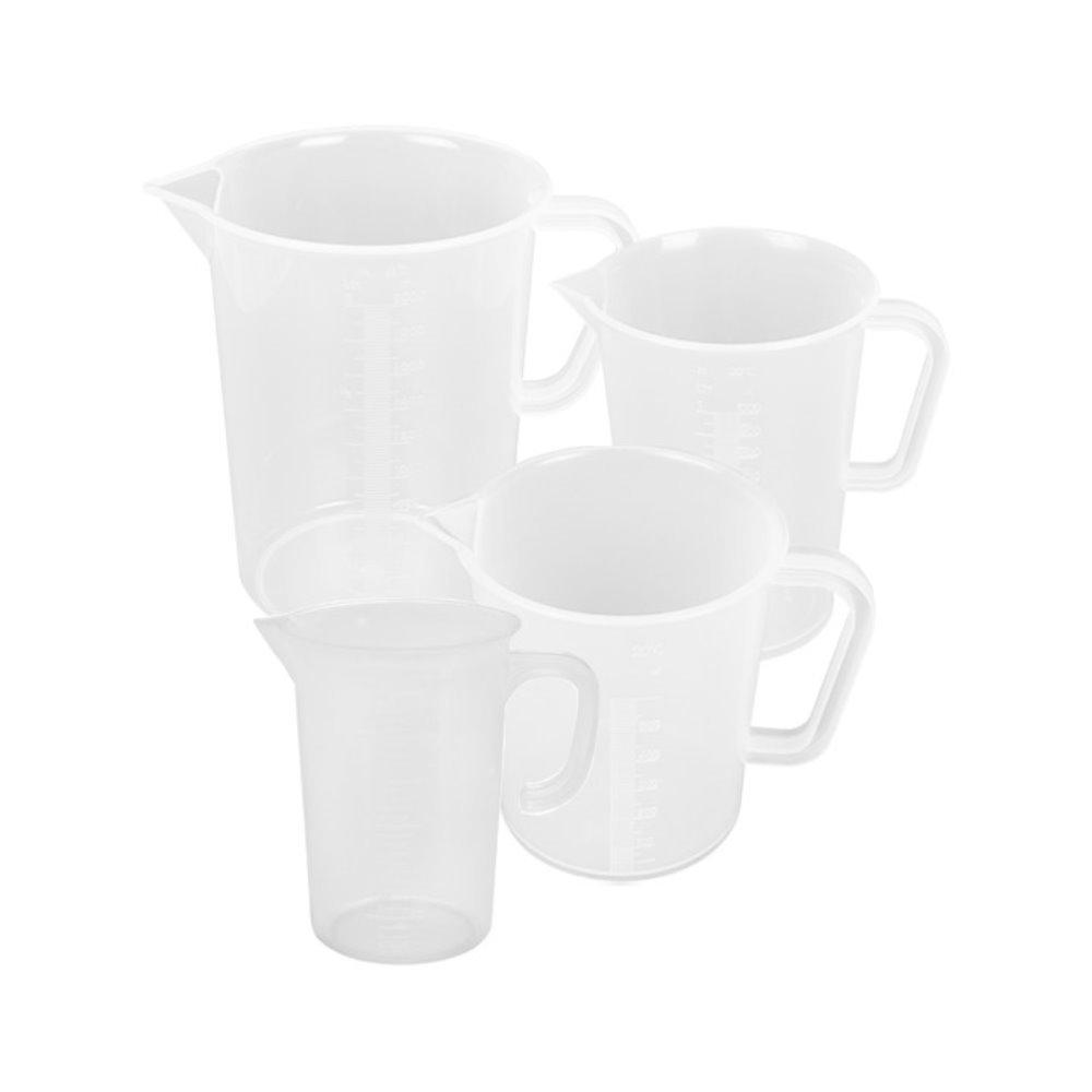 플라스틱비커 300ml 500ml 1L 2L - 국내산 (손잡이 비이커 계량컵) 2,100원