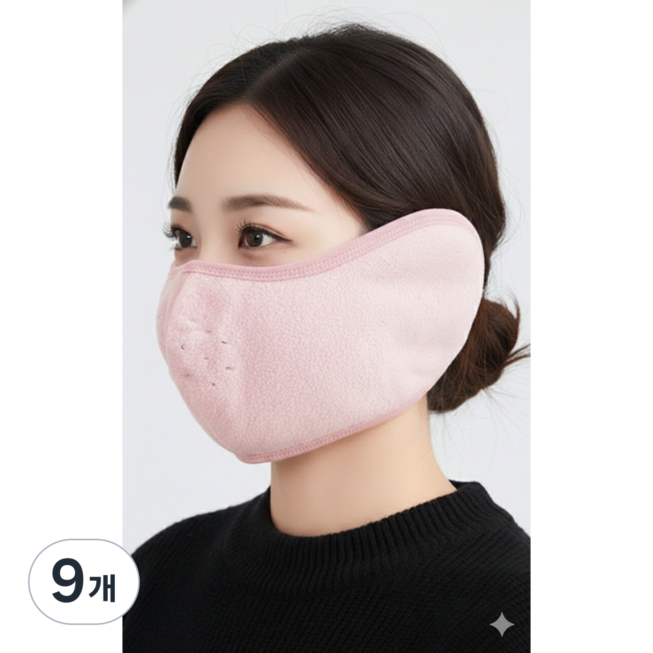 슈스페이스 KC인증 방한마스크 귀마개마스크 겨울용마스크 1+1+1, 9개, 블랙+블랙+핑크 35,100원