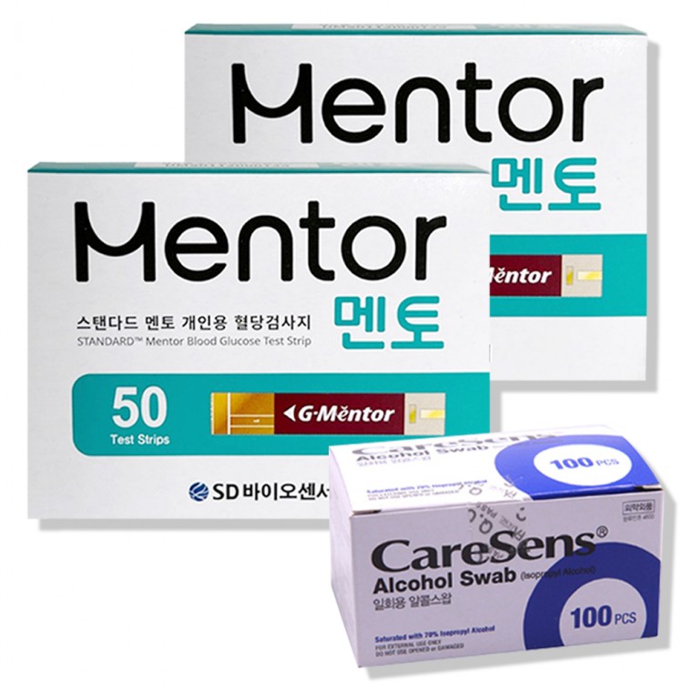 에스디 스탠다드 멘토 혈당시험지 100매 + 솜100매, 상세페이지 참조, 1개 44,580원