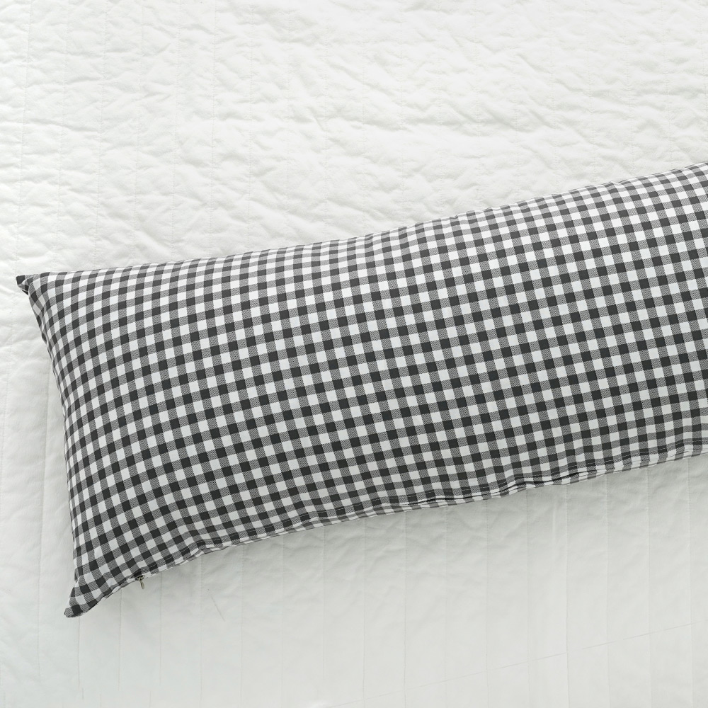스코홈 바디필로우 긴베개 커버, 체크차콜 7,900원