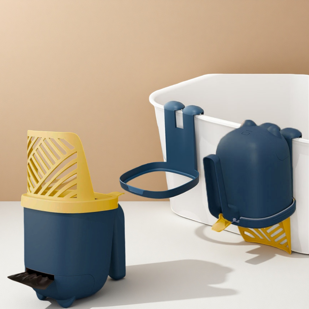 KOEWEI 걸이형 고양이 모래삽 똥삽 일체형 모래 쓰레기통, 1개, 블루 16,910원