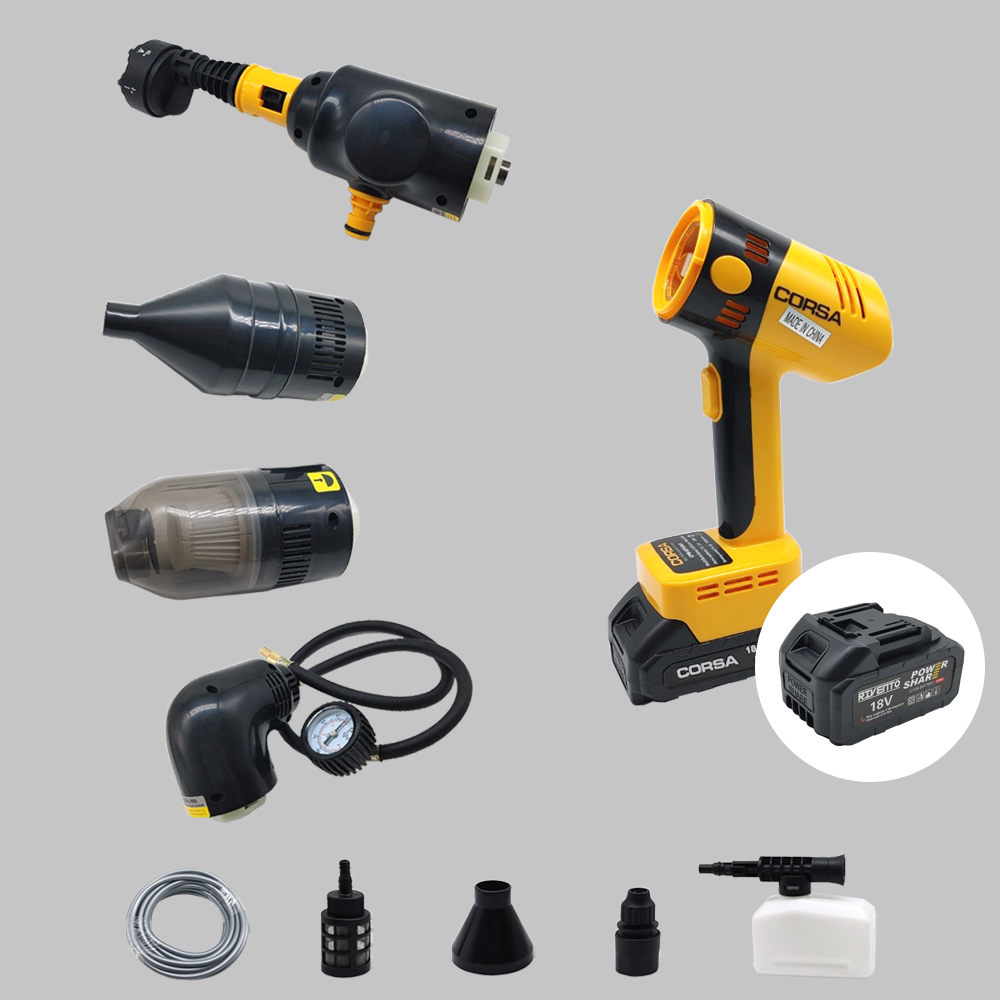 공구 차차차 코르사 멀티 고압세척기 무선 충전 휴대용 가정용 5종세트 자동차세차 송풍기 진공청소기 타이어게이지 99,000원