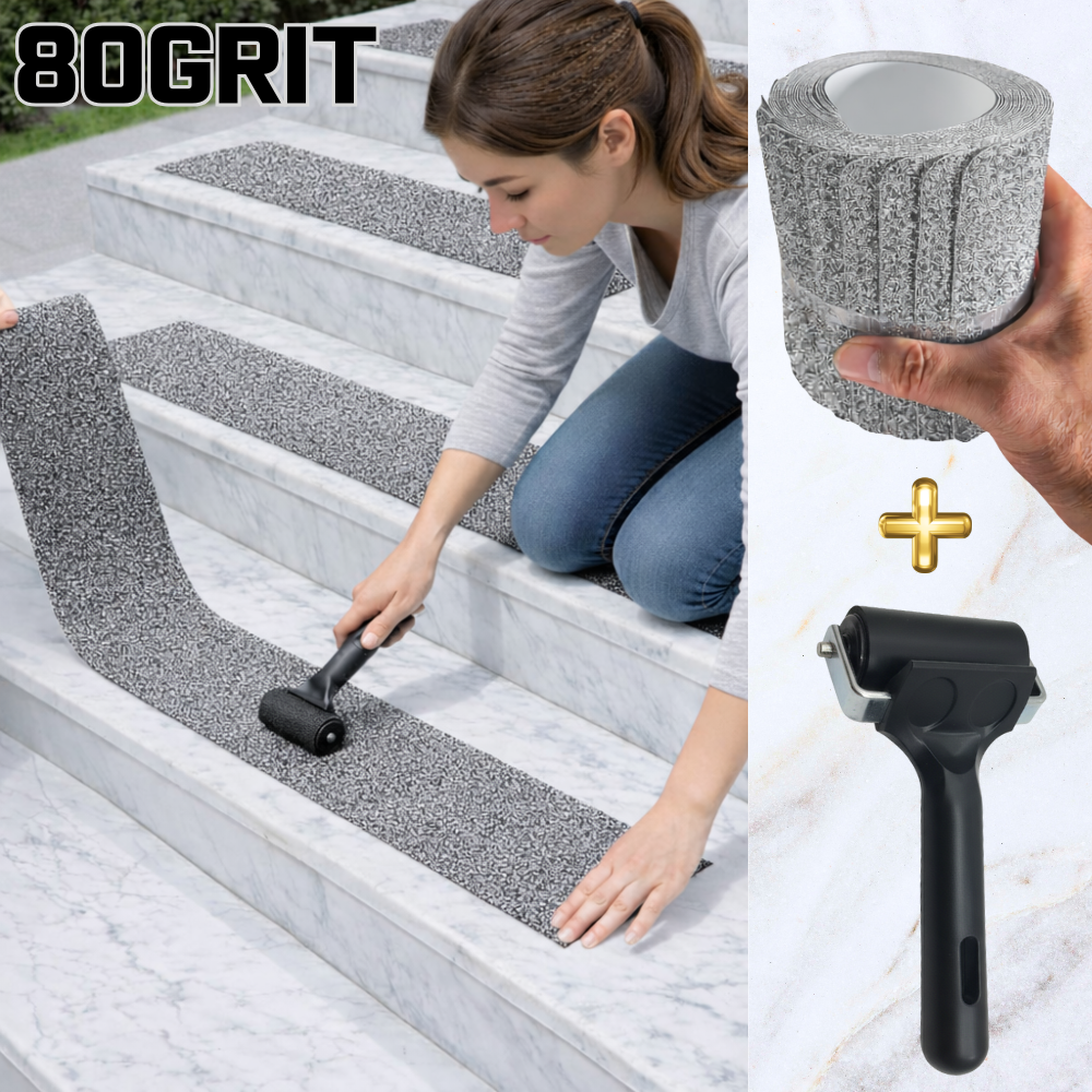 통품스토어 80GRIT 강력 미끄럼방지 논슬립테이프 계단 밀착 미끄럼방지테이프 거친표면 미끄럼방지 테이프 롤러 세트 17,000원