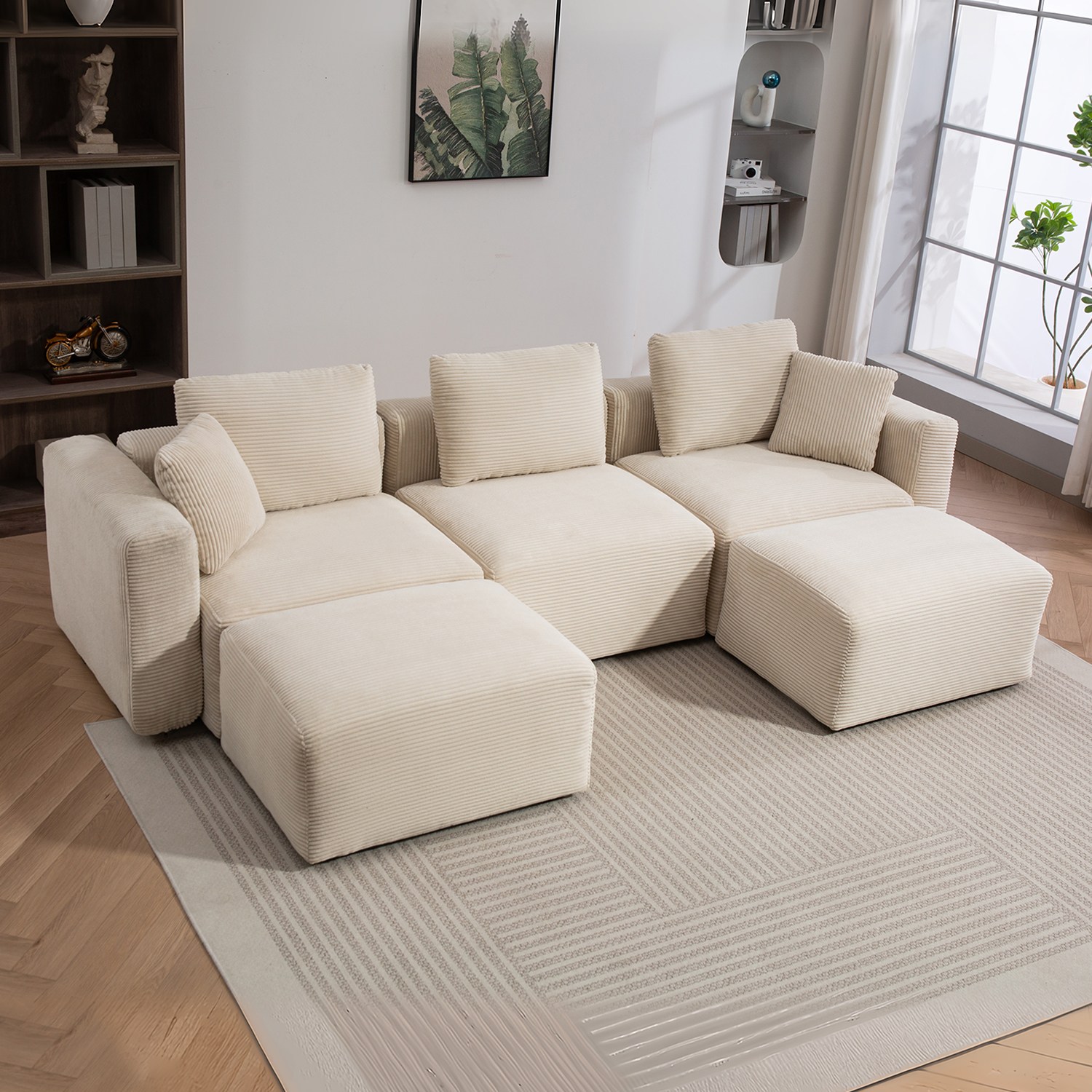 SAMMU 간편설치 조합형 압축 소파 자유 조합 가능 0005, 밝은베이지색3A+B+2C 766,800원