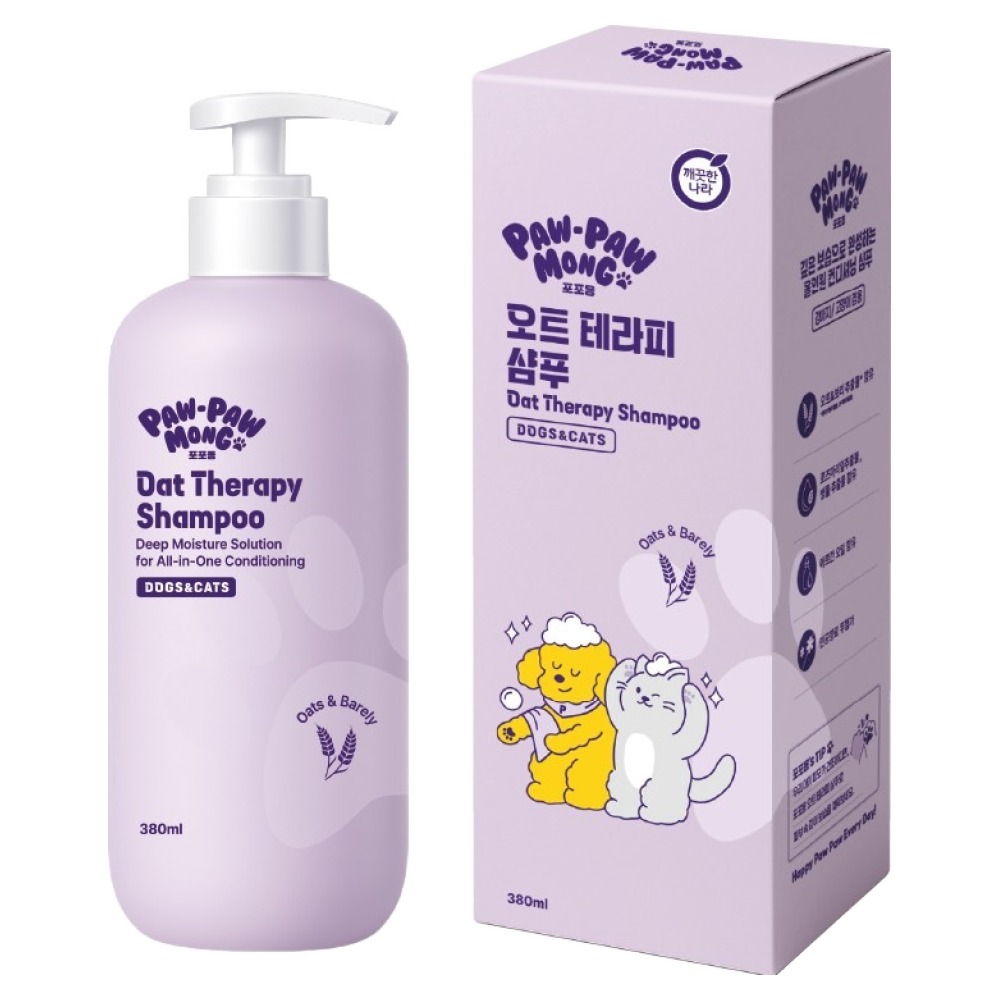 포포몽 반려동물 깨끗한나라 오트 테라피 저자극 샴푸, 1개, 380ml 17,900원
